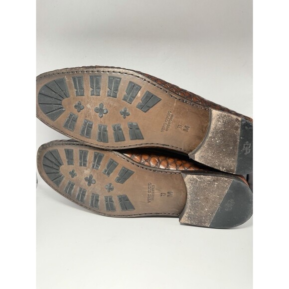 DONALD J PLINER Shoes Vero Cuoio Men’s Brown Crocodile Embossed Loafer 13 M - Picture 6 of 6